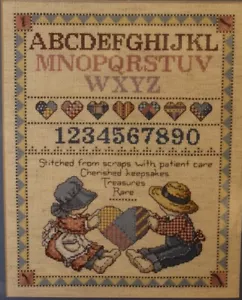 Vintage Alphabet Friendship Sampler Completed Counted Cross Stitch 1986 Framed - Picture 1 of 9