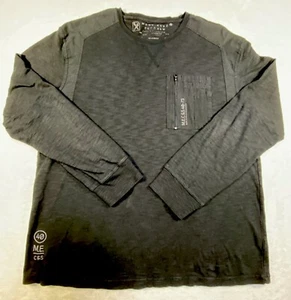 Marc Ecko Cut & Sew Shirt Mens XL L/S Black Contrast Shoulders Pocket VTG - Picture 1 of 12