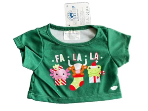 Build a Bear Full Size Teddy Bear Clothing - New ~ Fa La La Christmas T-Shirt - Picture 1 of 1