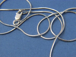 Collar de cadena de serpiente cuadrado de oro blanco sólido 14k todas las longitudes oro real - Imagen 1 de 6