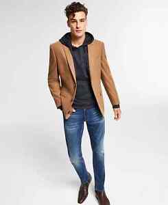 BAR III Men's Tan Brown Slim Fit Solid Tan Brown Blazer Jacket - Size 40 S