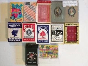 11 paquetes de cartas, bicicleta, mohawk, abeja, Delta, United Airlines, aviador - Imagen 1 de 1