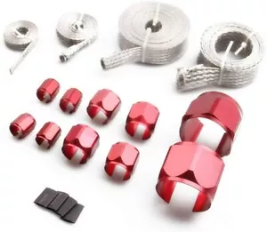Braided Hose Sleeving Kit MagnaBraid II Stainless Steel Hose Sleves Red Covers - Picture 1 of 2