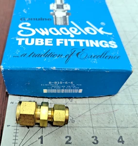 1  Swagelok B-810-6-6 Tube Fitting, Reducing Union 1/2 in x 3/8 in Tube OD [OF5] - Picture 1 of 6