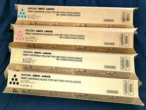 OEM RICOH MPC5501 MPC5000 TONER SET COMPLETE CMYK-CLIMATE CONTROL STORAGE - Picture 1 of 1