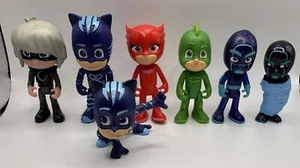 Menge 7 PJ Masks Figuren Spielzeug Luna Catboy Gekko Night Ninja Owlette 2-4 Zoll - Bild 1 von 10