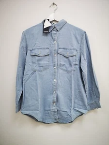 Boohoo Oversized Bleach Wash Denim Shirt - Picture 1 of 2