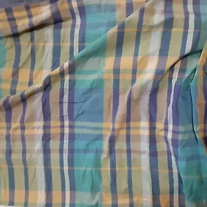 Edredón doble algodón a cuadros azul estilo madras reverso azul - Imagen 1 de 3