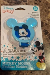 Mickey Mouse Disney Baby Pacifier Holder BPA Free Blue Strap-Sealed - Picture 1 of 2