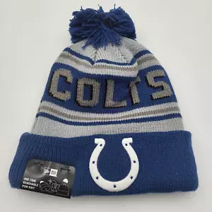 Indianapolis Colts New Era Adult Knit Pom Stocking Hat Beanie One Size Fits Most - Picture 1 of 6