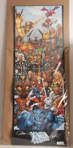 SIGNED MARVEL X-MEN FOREVER JIM LEE CHRIS CLAREMONT DOOR POSTER 20 X 55 RARE OOP - Picture 1 of 7