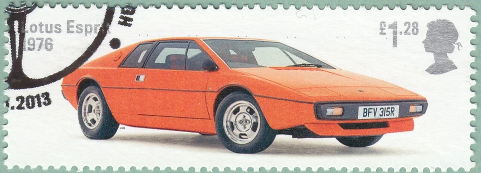 Lotus Esprit 1976  illustrated on 2013 fine used GB stamp - Image 1 of 1