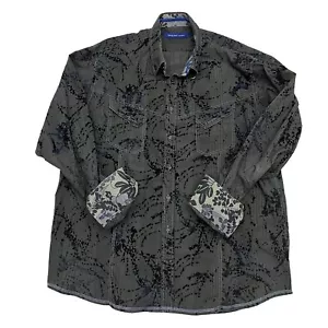 Georg Roth Los Angeles Mens Sz 2XL XXL Flip Cuff Button Long Sleeve Splattered - Picture 1 of 14