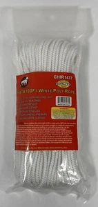 White Poly Tie Down Rope 100 feet x 1/8" Thick - Picture 1 of 4