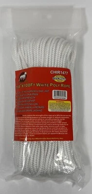 White Poly Tie Down Rope 100 feet x 1/8" Thick - Image 1 of 4