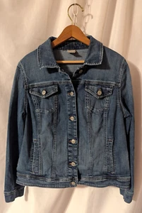 Chaqueta vaquera Chico’s Denim talla 2 mediana azul elástica clásica 12/14 L grande - Imagen 1 de 8