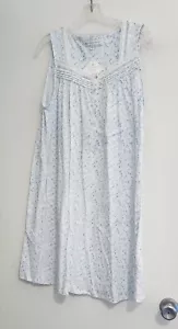 Eileen West Womens Sleeveless Cotton Short Nightgown White Multi Ditsy Sz M-NWT - Picture 1 of 2