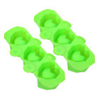 Shot Glass Ice Mold, 3-Cavity Heart Ice Cube Tray for Freezer, Green