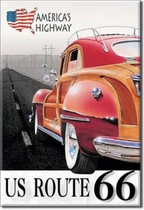 ROUTE 66 - AMERICA'S HIGHWAY - METAL REFRIGERATOR MAGNET 2x3" NEW - Picture 1 of 1