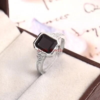 Natural Black Onyx Gemstone with 925 Sterling Silver Ring for Women's #146 - Image 1 of 3