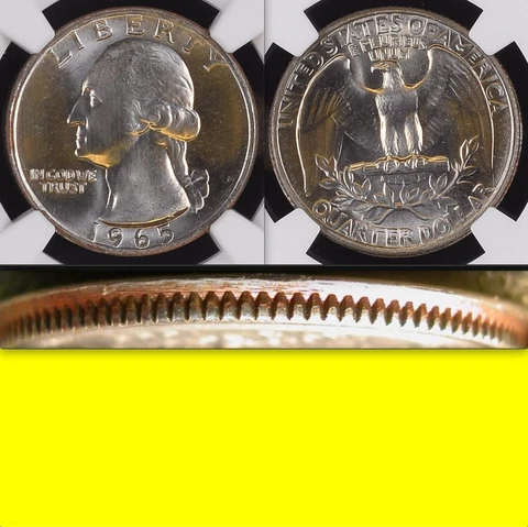 1965 SMS NGC MS67 Railroad Track Edge $144-APR Rare SPECIAL MINT SET Quarter 25C Cover
