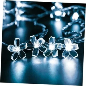 Fairy Cool White Flower String Lights, 33ft 100 LED Plug in White Flower Lights - Picture 1 of 8