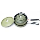 Camping Cookware Mess Kit Stackable Pot Pan and Kettle Set for Easy Storage