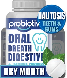 Oral Probiotics for Mouth Bad Breath 5 Billion CFU – Chewable Dental Probiotic f - Picture 1 of 12