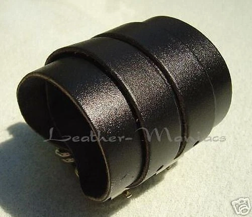 Cinturino IN Pelle Nero Bracciale IN Pelle Braccialetto - Immagine 1 di 1