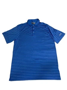 Callaway Golf Polo Short Sleeve Shirt Men Blue Green Stripe Opti Dri 1X XL EUC - Picture 1 of 6