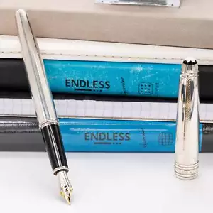 Montblanc Meisterstuck 144 Solitaire Pure Silver Classique Fountain Pen - Preown - Picture 1 of 1