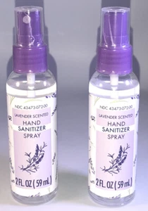 Lavender Scented Spray Hand Sanitizer 2ea 2oz Blts-70% Alcohol-NEW-SHIPS N 24HR - Picture 1 of 12
