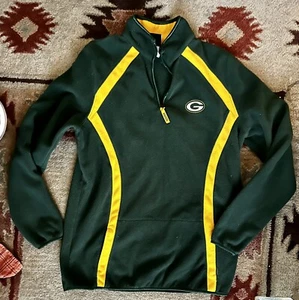 NFL Team Apparel Green Bay Packers Green/Yellow 1/4 Zip Pullover Fleece Size L - Picture 1 of 5
