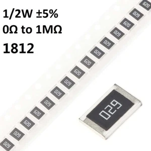 1812 SMD Widerstände Widerstand 1/2W ± 5%-Voller Wertebereich 0Ω/1/1.2/2/2Ω -1MΩ - Picture 1 of 5
