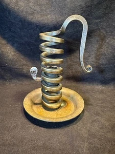 Vintage Bourgogne Bouillot 71220 Cast Iron Screw Candle Holder Made in France - Picture 1 of 6