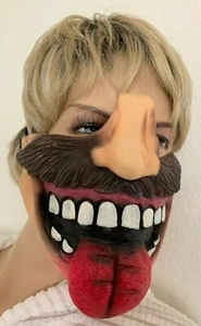 Big Lips Humor Half Mask Halloween Man - Picture 1 of 4