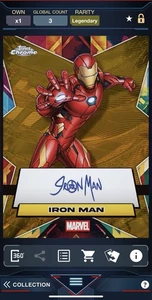 Topps Marvel Collect CHROME LE Legendary Fascimile Auto Ironman - Picture 1 of 1