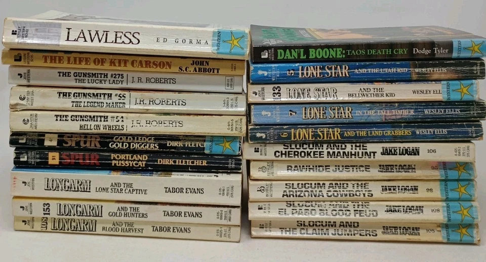 Western Book Lot Of 20. Jake Logan, Longarm, Lone Star, & Others. Vintage. - Imagem 1 de 4