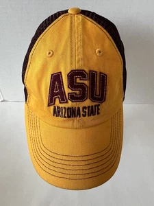 Arizona State University Sun Devils SnapBack Hat Yellow Red Contrast Stitch Mesh - Picture 1 of 13