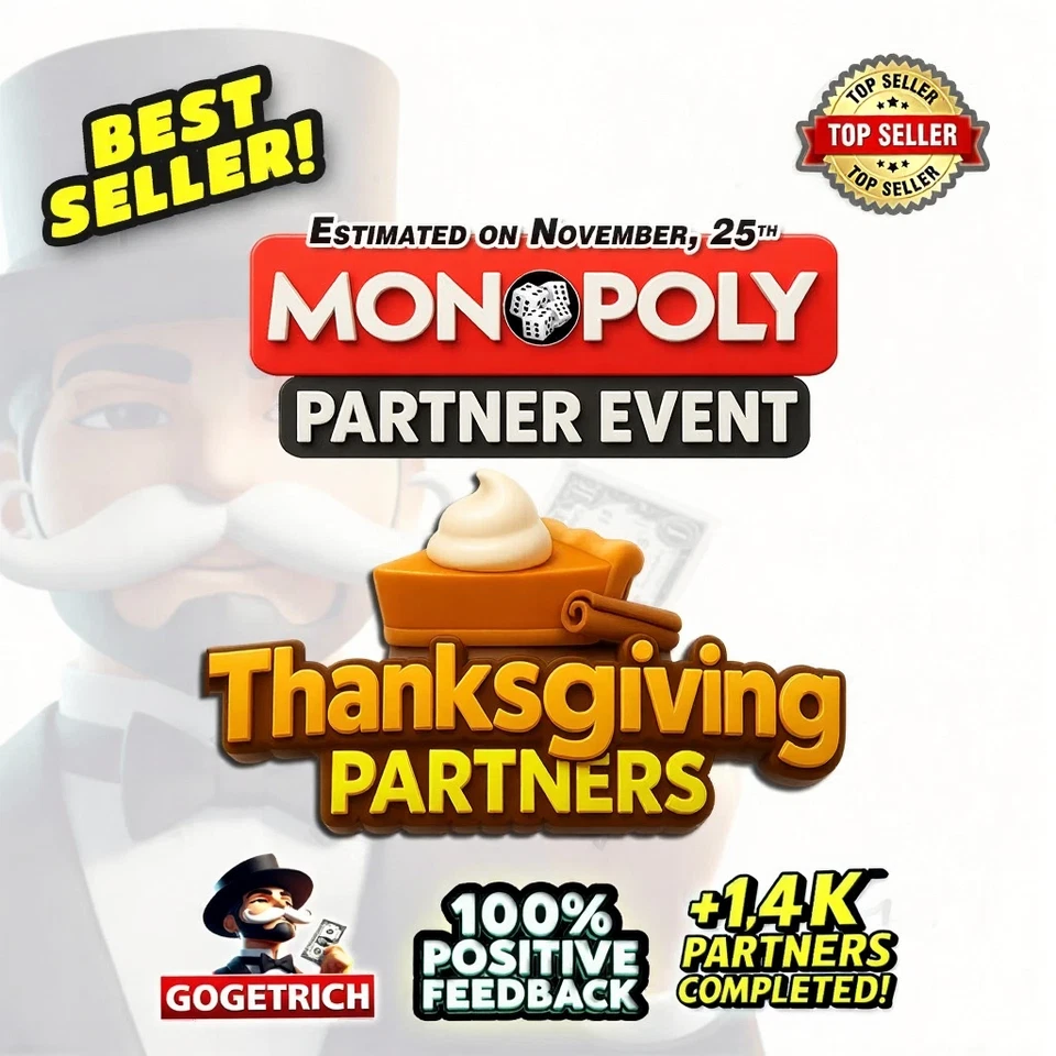 Thanksgiving Partners Event Full Carry (INSTANT) Slots Monopoli Go- Top Seller🔝 - Image 1 of 1