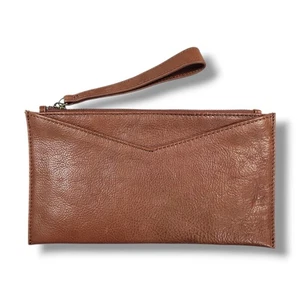 Rachel Roy Genuine Soft Leather Wristlet Brown Purse Clutch Women's Small - Picture 1 of 9
