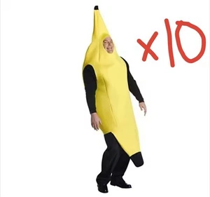 10pc Unisex Adult Funny Yellow Banana Suit Lightweight & Comfy Banana Costume - Picture 1 of 7