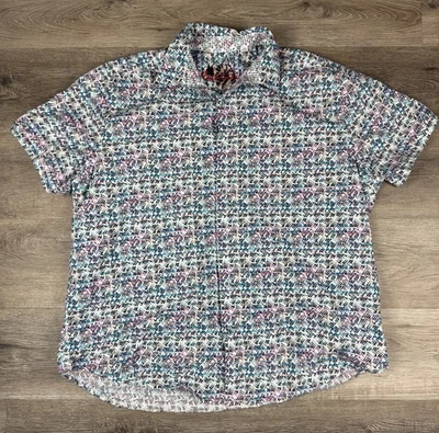 Robert Graham Men's Short Sleeve Shirt  2XL Geometric Colorful All Over Print - Image 1 of 4