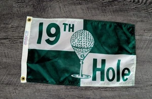 Bandiera da golf vintage 19° foro 11" x 19" novità barca bandiera mancava NYL-GLO - Foto 1 di 5