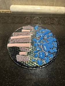 Fused glass art Round Trivet 7” - Picture 1 of 4