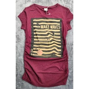 Bench Urban Wear Womens Cap sleeve Maroon T-Shirt Size Small - Picture 1 of 5