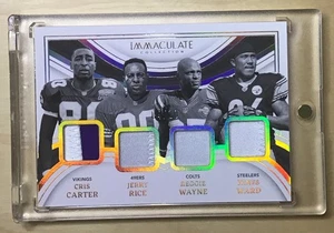 🔥2023 Immaculate Cris Carter Jerry Rice Reggie Wayne Hines Ward Patch GOLD #/10 - Picture 1 of 2