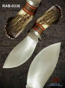 RaB Custom Handmade 1/4" D2 Tool Steel Nessmuk Knife With Stag Antler Handle - Picture 1 of 4