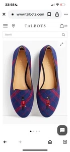 NWOB Talbots Ryan Novelty Loafers UK Britain Guard Blue Red 7.5 - Picture 1 of 5