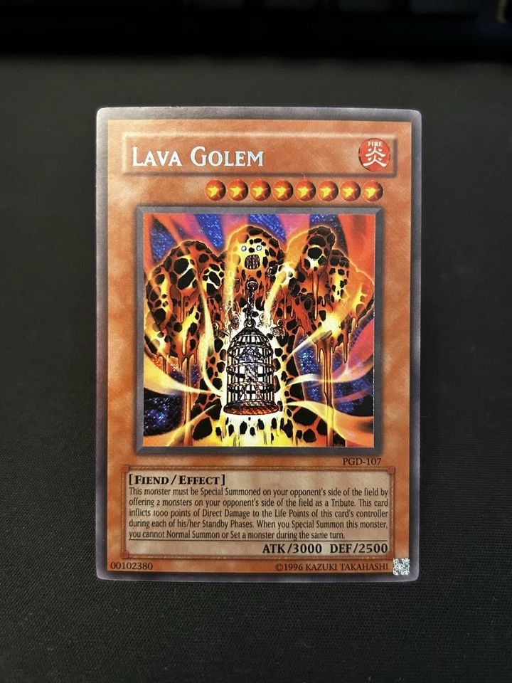 Yugioh! *MISPRINT* Reverse Secret Lava Golem PGD-107 Unlimited NM - Image 1 of 4